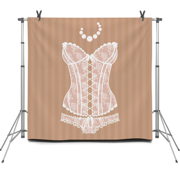 Vintage Sexy Guipure Corset Fleece Backdrop