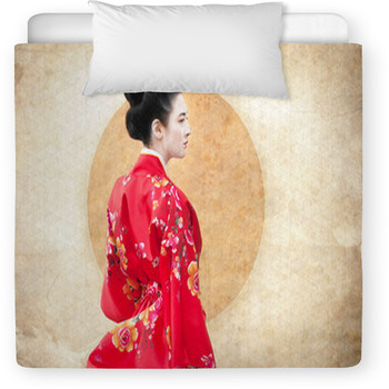Vintage Style Portrait Of A Woman In Toddler Comforter