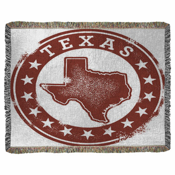 Vintage Texas State Stamp Woven Throw Blanket