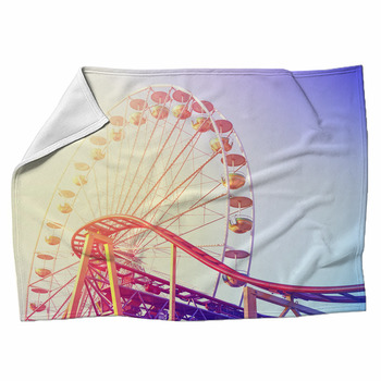 Vintage Toned Picture Of An Amusement Park Fleece Blanket