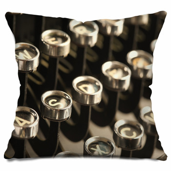 Vintage Typewriter Keys Tufted Floor Pillow