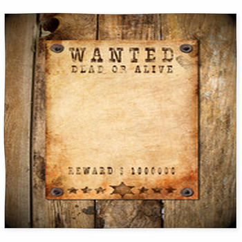 Vintage Wanted Poster Custom Size Floor Mat