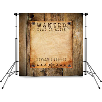Vintage Wanted Poster Pole Pocket Backdrop