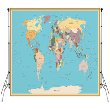 VINTAGE WORLD MAP Fleece Backdrop