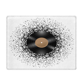 Vinyl Disc With Music Notes Bath Mat