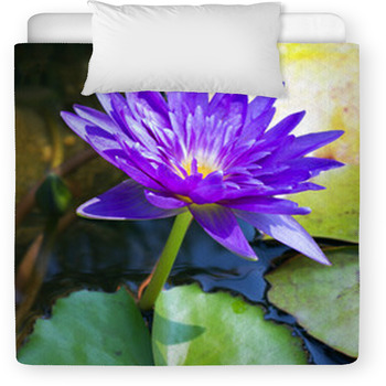 Violet Water Lily Lotus Flowers In Toddler Comforter