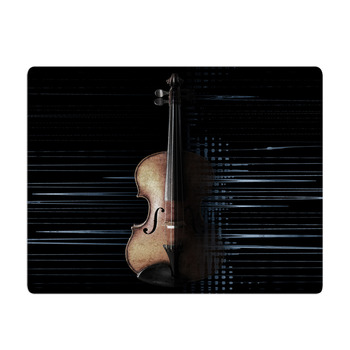 Violin Artwork On Black Background Bath Mat