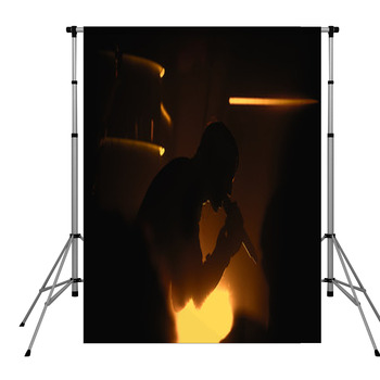 Vocalist On Rock Concert Pole Pocket Backdrop