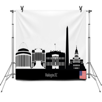Washington City Skyline Fleece Backdrop