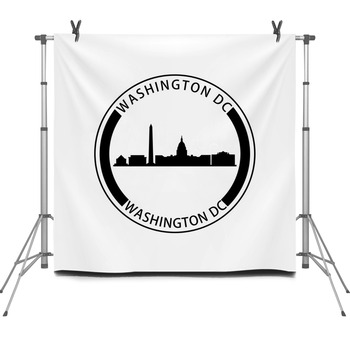 Washington D C Sign Stamp Icon Isolated  Fleece Backdrop