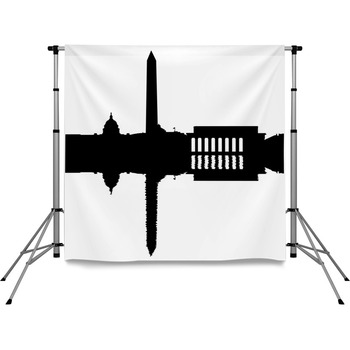 Washington Dc Skyline Reflected Pole Pocket Backdrop