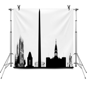 Washington Silhouette Fleece Backdrop