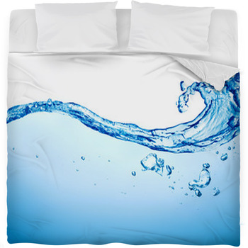 Water Splashing Above White Fleece Bed Blanket