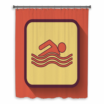 Water Sports Icon Custom Size Shower Curtain