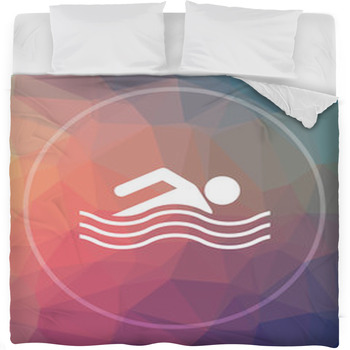 Water Sports Icon Fleece Bed Blanket