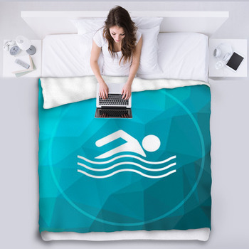 Water Sports Icon Fleece Blanket