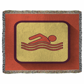 Water Sports Icon Woven Throw Blanket