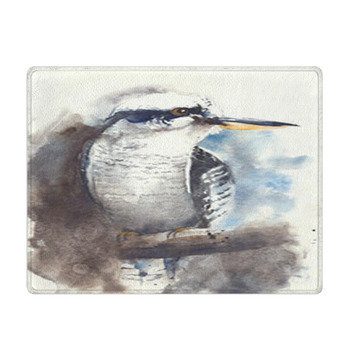 Watercolor Bird Kingfisher Kookaburra Bath Mat