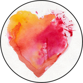 Watercolor Heart. Concept - Love, Round Rug