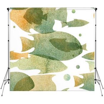 Watercolor Pattern With The Image Custom Size Backdrop