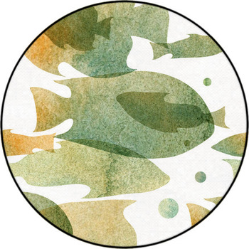 Watercolor Pattern With The Image Of Round Rug