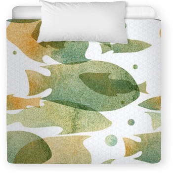 Watercolor Pattern With The Image Of Toddler Duvet