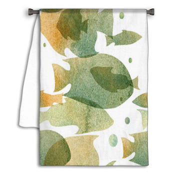 Watercolor Pattern With The Image Of Silhouettes Towel