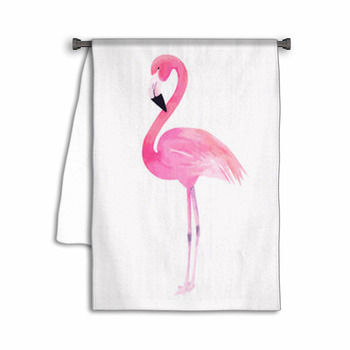 Watercolor Pink Flamingo Vector Illustration Towel