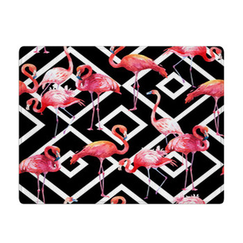 Watercolor Seamless Pattern On Black And White Bath Mat