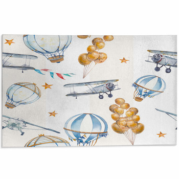 Watercolor Seamless Pattern With Air Balloon Area Rug