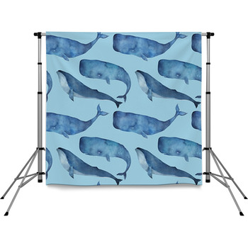 Watercolor Seamless Pattern With Pole Pocket Backdrop