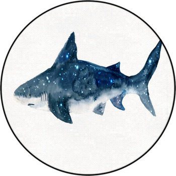 Watercolor Shark Dreams Illustrations Hand Round Rug