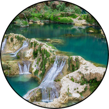 Waterfall In Mexico Round Rug