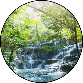 Waterfall In Mexico Round Rug