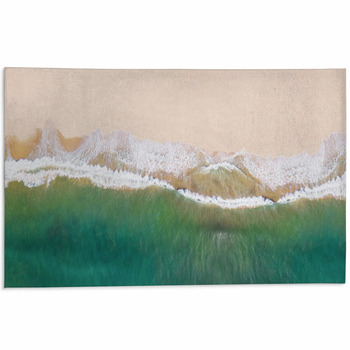 Waves On The Beach As A Background Area Rug