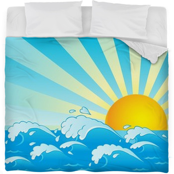 Waves Theme Image 4 Fleece Bed Blanket
