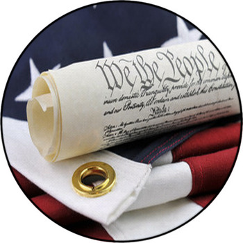 We The People - Constitution Document And Round Rug