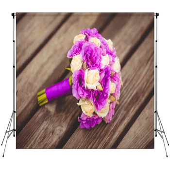 Wedding Flowers Bouquet Of Bride Fleece Backdrop