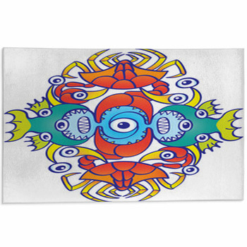 Weird Sea Creatures Such As Crabs Fish And Area Rug