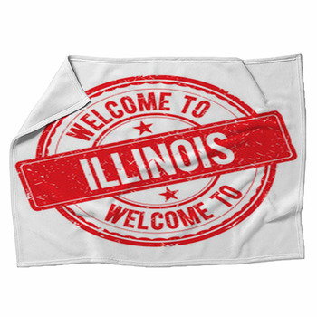 Welcome To Illinois Stamp Fleece Blanket