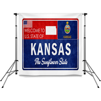 Welcome To Kansas Grunde Sign Pole Pocket Backdrop