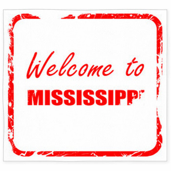 Welcome To Mississippi Red Rubber Custom Size Floor Mat