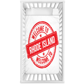 Welcome To Rhode Island Stamp Baby Crib Comforter