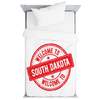 Welcome To South Dakota Stamp Toddler Duvet