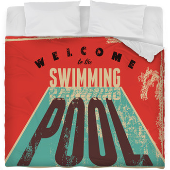 Welcome To The Swimming Pool Fleece Bed Blanket