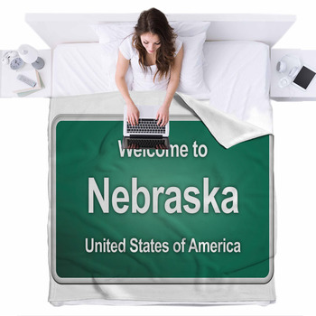 Welcome To Us Fleece Bed Blanket