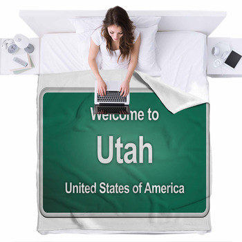 Welcome To Us Fleece Bed Blanket