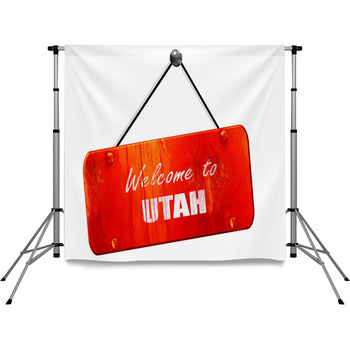Welcome To Utah 3d Rendering Pole Pocket Backdrop