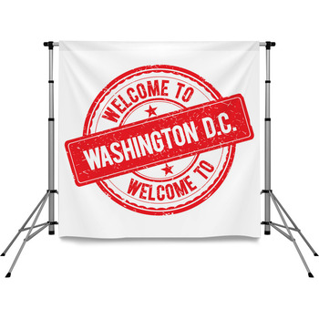 Welcome To Washington D C Stamp Pole Pocket Backdrop