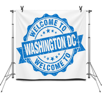 Welcome To Washington Dc Blue Vintage Fleece Backdrop